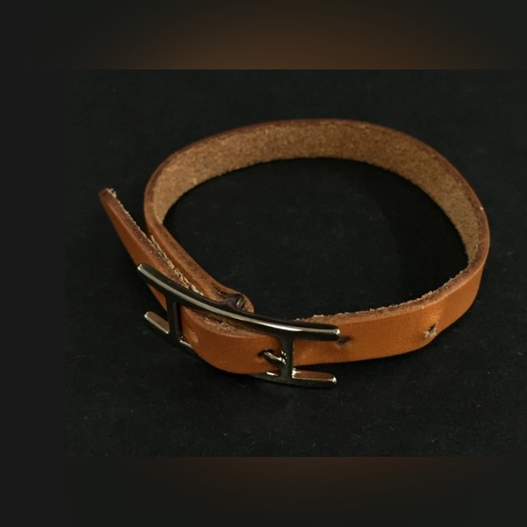 Hermes Brown Leather Behapi Bracelet - Picture 1 of 6